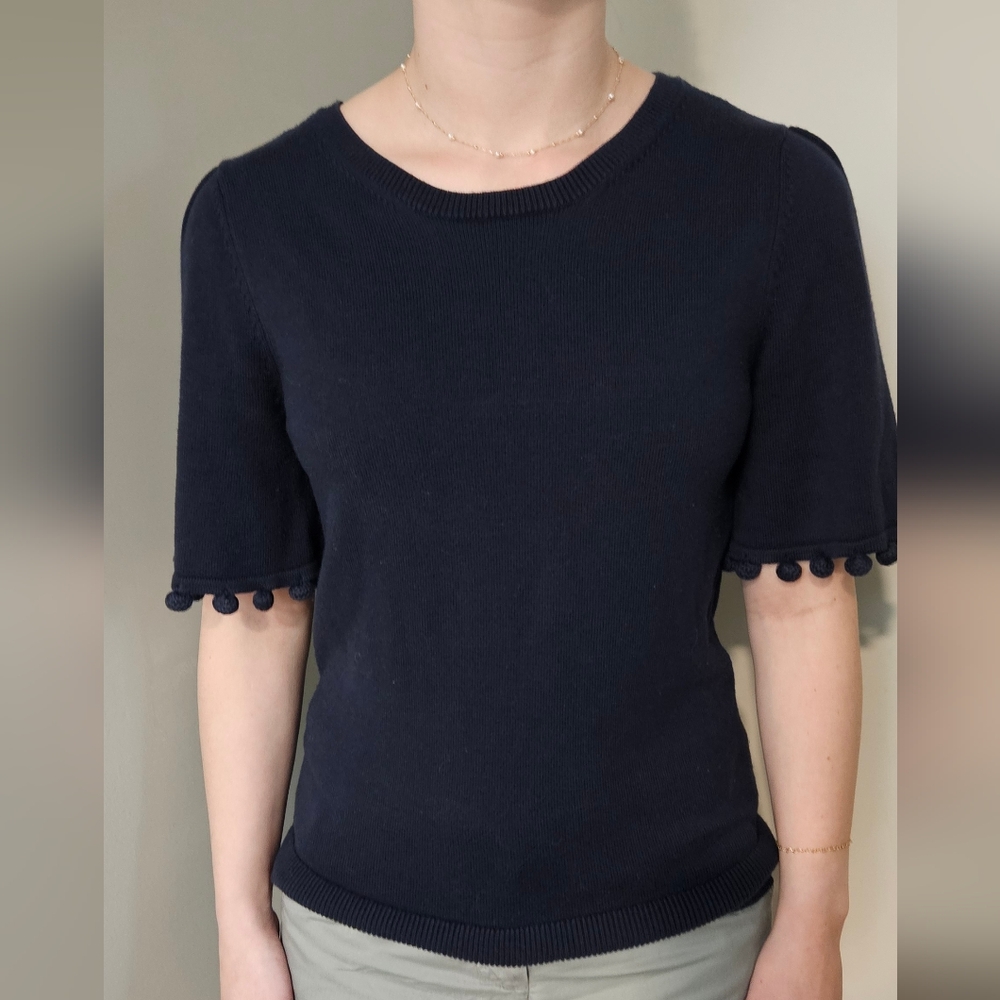 Banana Republic Blue Fitted Short Sleeve Top